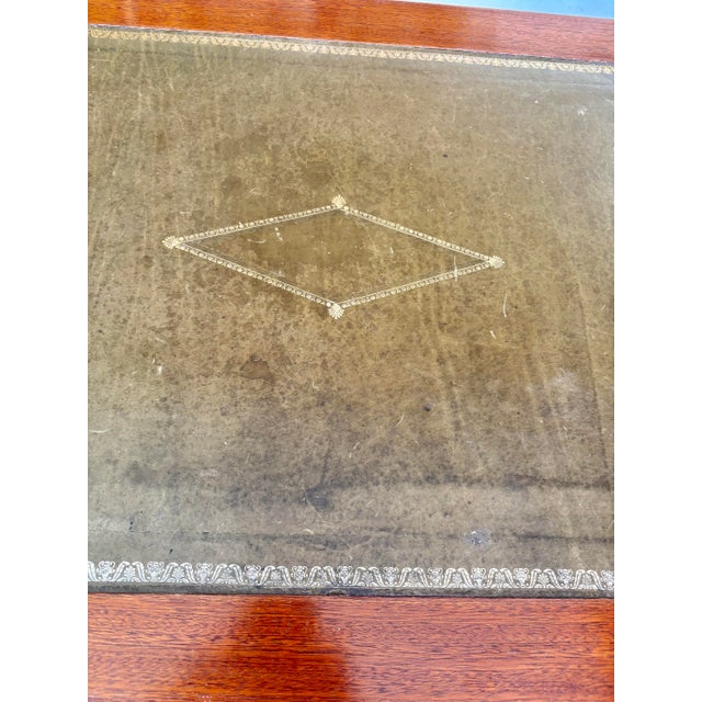 Brown Early 20th Century French Louis XVI Walnut Leather Top Desk For Sale - Image 8 of 12