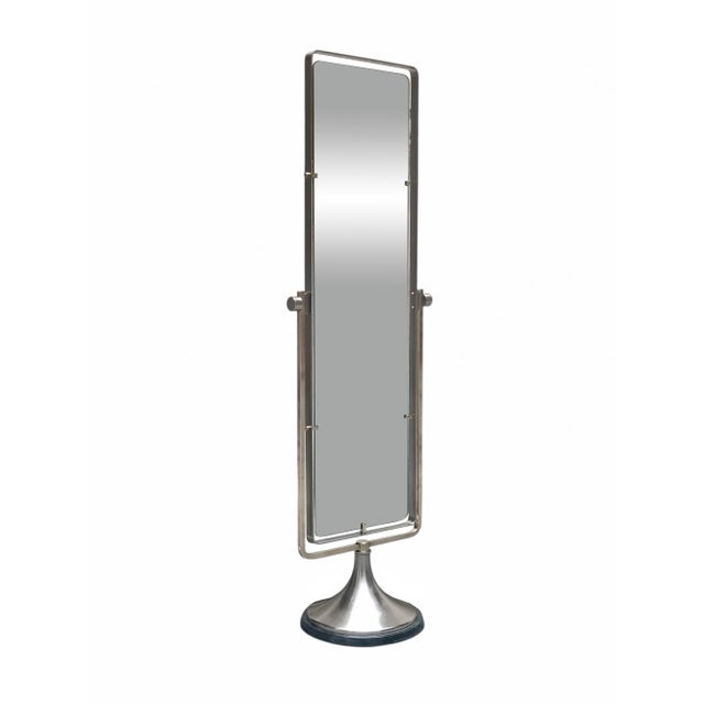 Chrome-Plated Brass Floor Standing Cheval Mirror, Italy, 1960s For Sale - Image 4 of 11