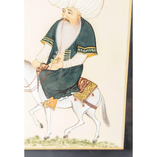 Late 20th Century 20th Century Watercolor Gouache Islamic Miniature Painting of Nasreddin Hodja For Sale - Image 5 of 7