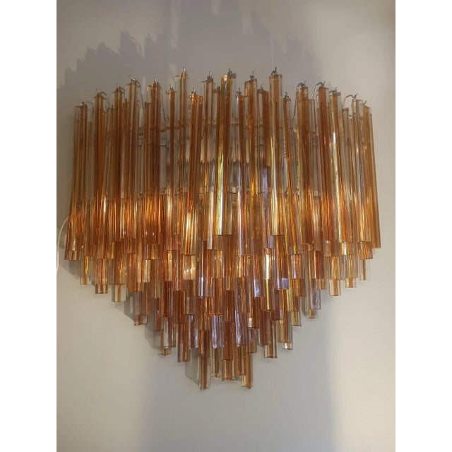 Orange Murano Orange Glass Wall Sconce by Venini, 1970s For Sale - Image 8 of 8