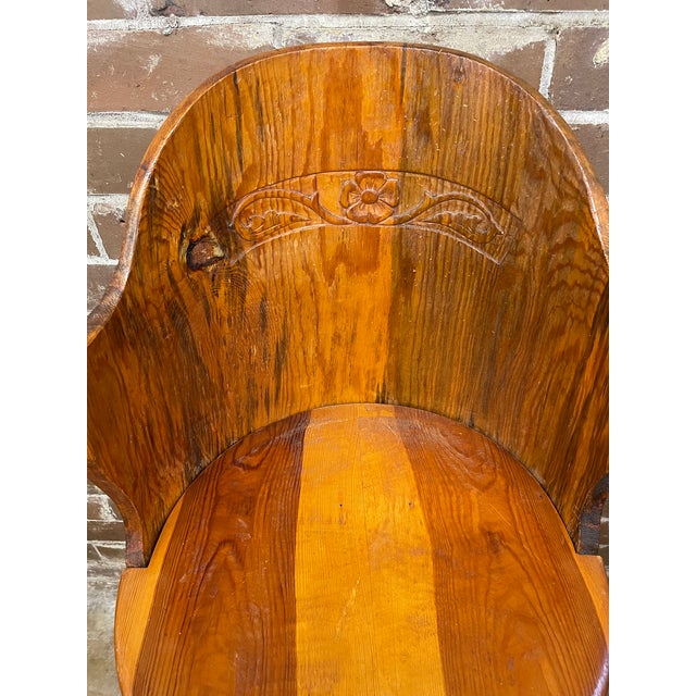 Folk Art Mid 20th Century Scandinavian Kubbestol Log Chair For Sale - Image 3 of 6