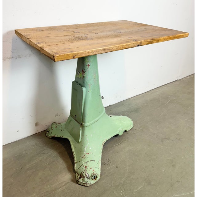 Industrial Green Cast Iron Table, 1960s For Sale - Image 6 of 18