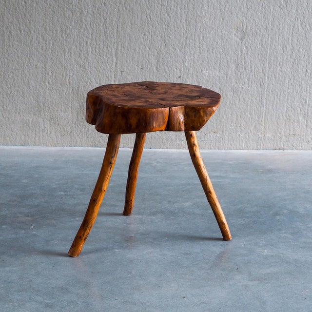 Vintage French Elm Wood Trunk Side Table, 1960s For Sale - Image 18 of 18