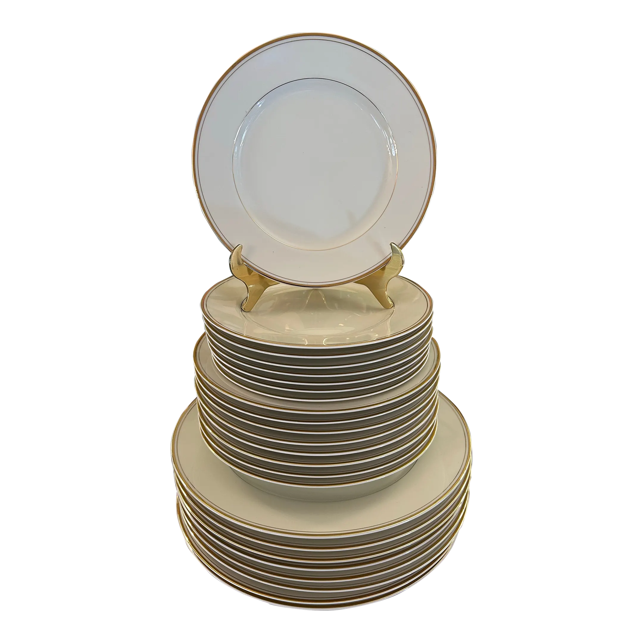 1980's - 2002 Mikasa “Trousdale” Ivory China With Gold Trim