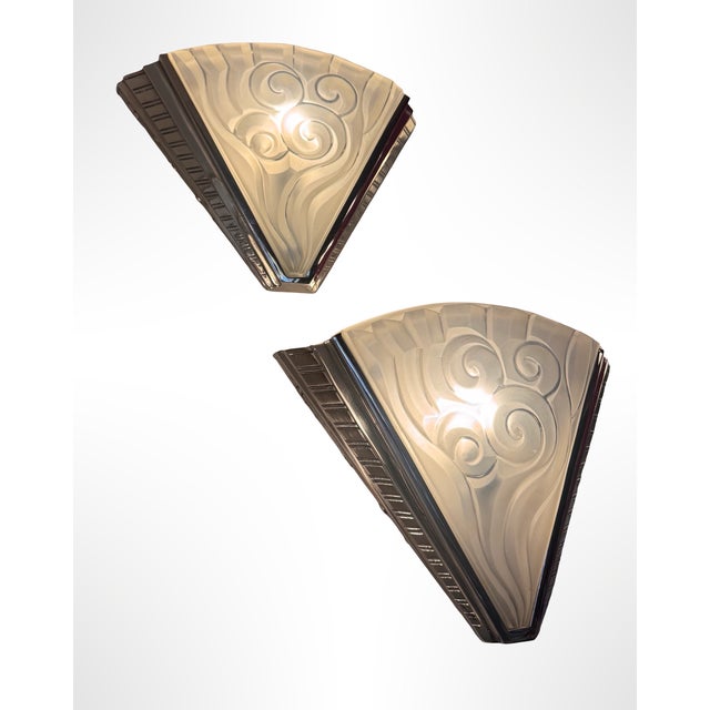 Art Deco Wall Lights by Degué and Ateliers Petitot, Set of 2 For Sale - Image 4 of 18
