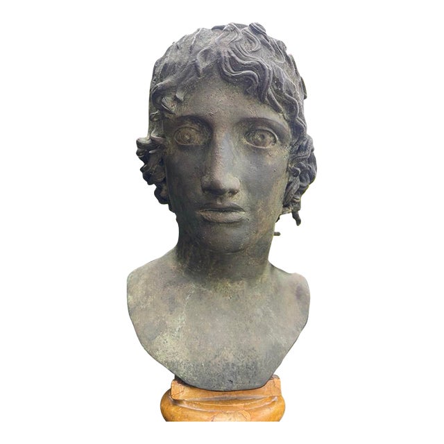 Grand Tour Bronze and Marble Bust of a Youth For Sale