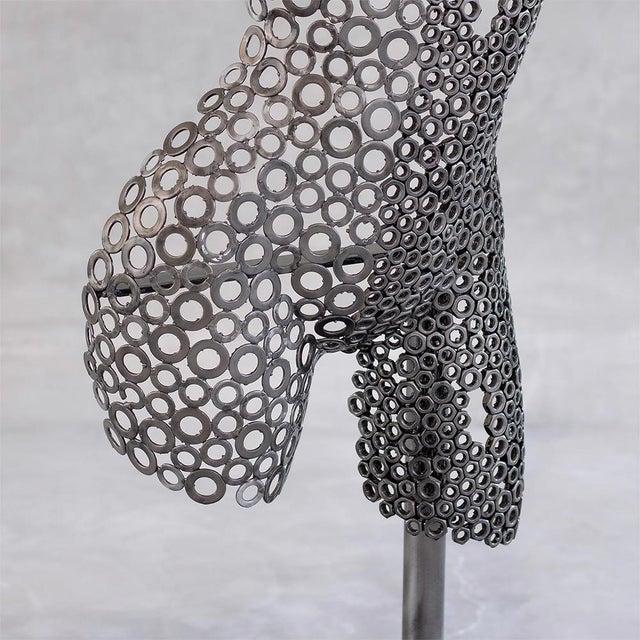 Iron Femal Torso Sculpture by Azele Studio For Sale - Image 9 of 11