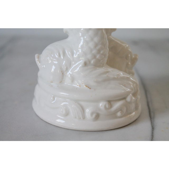 White Vintage Ceramic Dolphin Fish Planter / Vase For Sale - Image 8 of 10