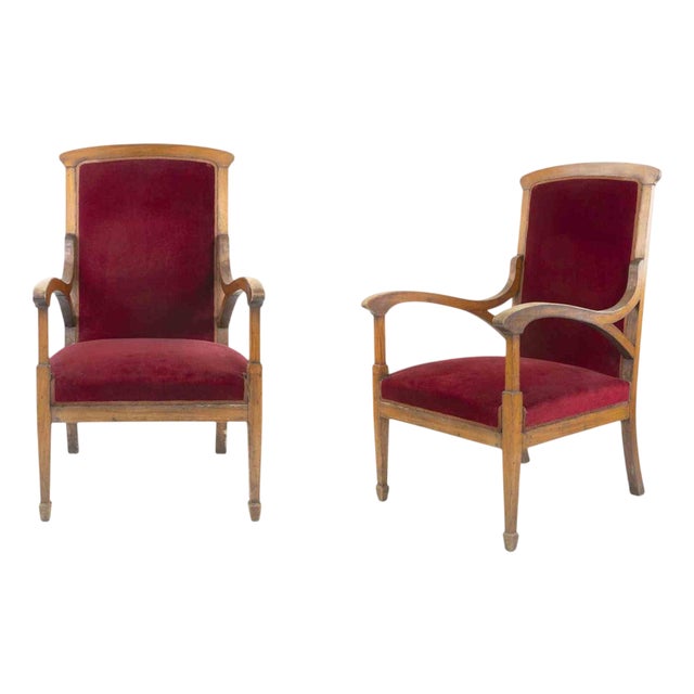 Mid-Century Armchairs, Italy, Mid-20th Century, Set of 2 For Sale