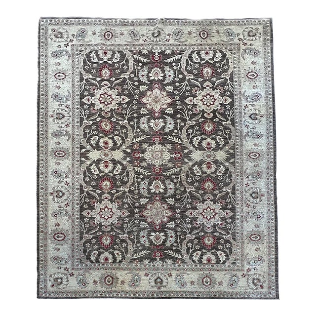 Afghan Oushak Wool Rug 9’10” X 13’10” For Sale