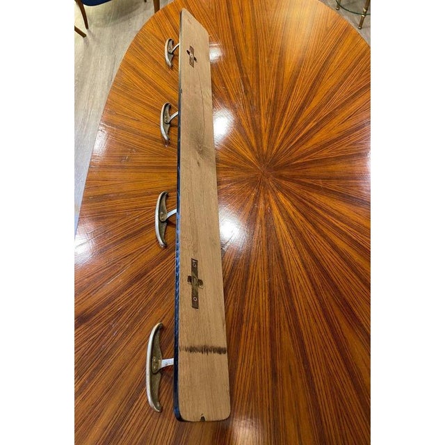 Ebonized Wooden Coat Rack with Brass Knobs, 1950s For Sale - Image 13 of 14