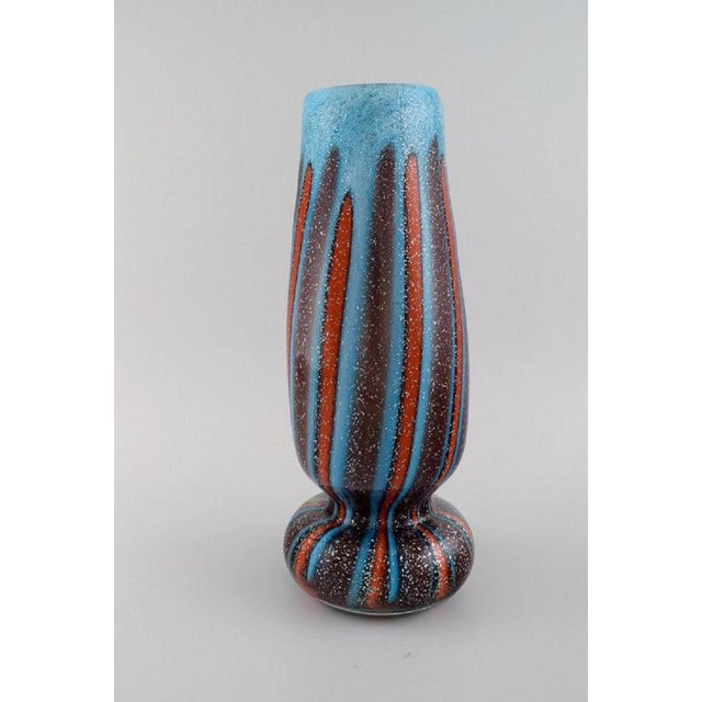 Large Italian Mouth Blown Art Glass Vase, 1960s For Sale - Image 3 of 8