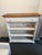 Shabby Chic White + Tan Bookshelf, Vintage For Sale - Image 10 of 12