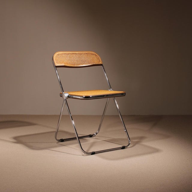 Wood Plia Folding Chairs with Cane by Giancarlo Piretti for Anonima Castelli, 1970s, Set of 4 For Sale - Image 7 of 15