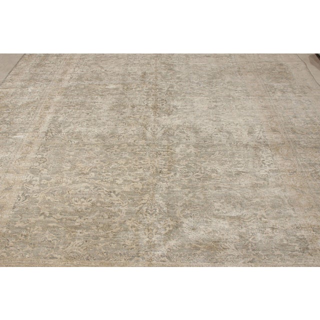 Rug & Kilim Rug & Kilim’s Transitional Style Rug in an All Over Gray, Beige-Brown Floral Pattern For Sale - Image 4 of 7