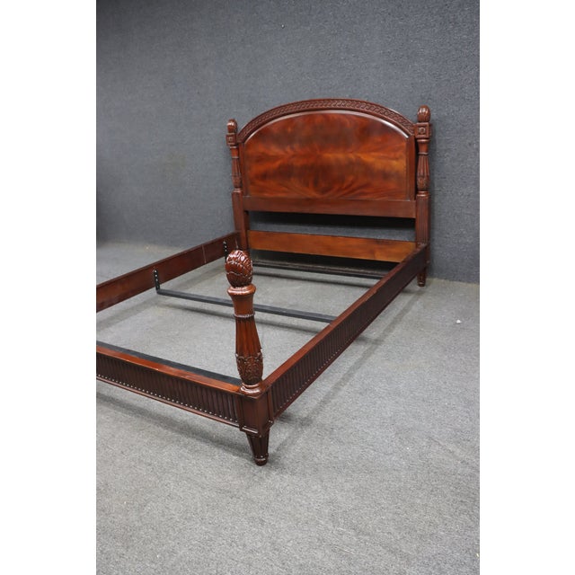 Henkel Harris Genuine Mahogany Queen Size Bed Frame For Sale - Image 9 of 14