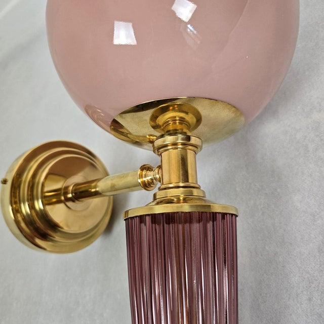 1990s Mid Century Modern Purple Murano Glass Sconces - a Pair For Sale - Image 10 of 13