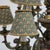Green Antique Italian Style Polychromed Wood 12-Light Chandelier & Cloth Shade C1930 For Sale - Image 8 of 13