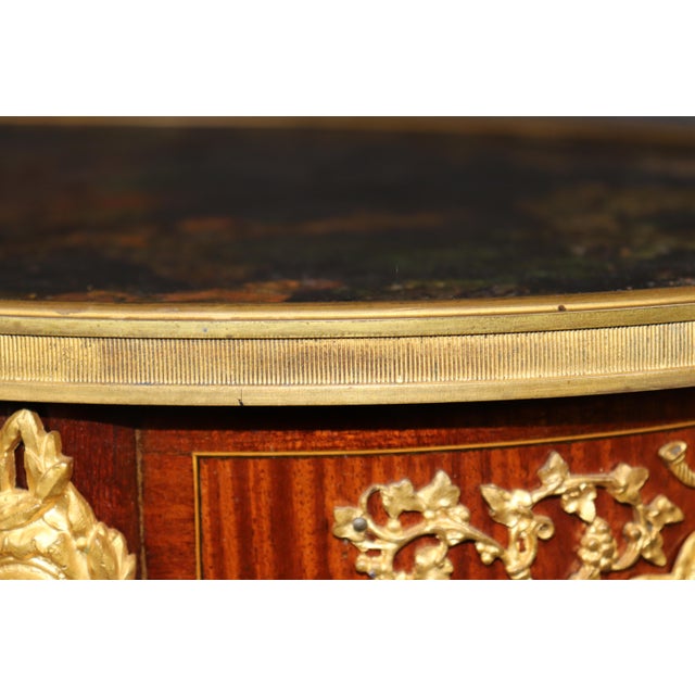 Brown 19th C Louis XV Style Bronze Ormolu Mounted End Table Chinoiserie Coromandel Top For Sale - Image 8 of 14