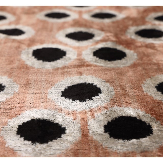 2020s Taupe Polka Dot Silk Velvet Lumbar Pillow 16x24 | Handmade Designer Accent Pillow For Sale - Image 5 of 8