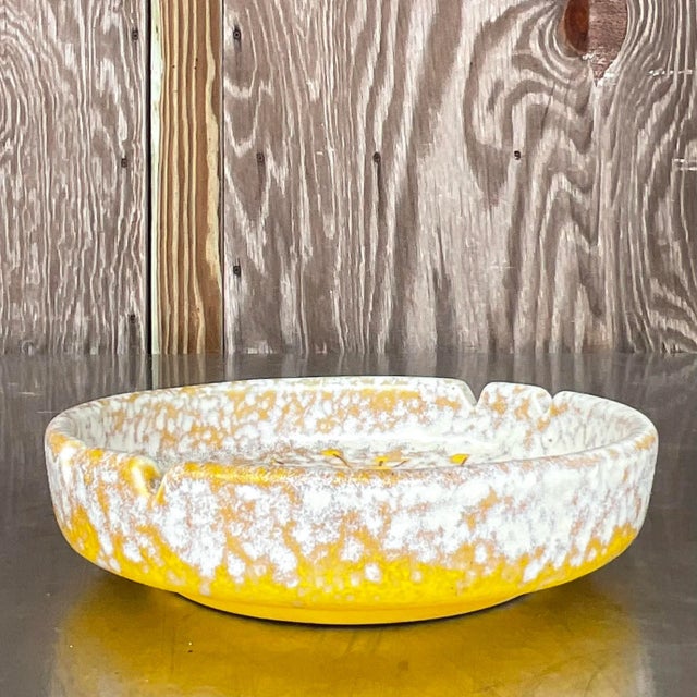 Mid 20th Century Vintage Boho Italian Floral Ashtray For Sale - Image 5 of 8