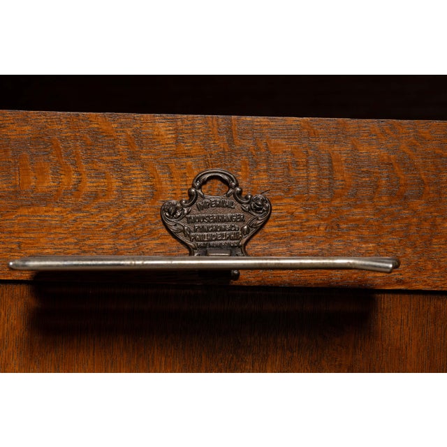 Antique Quarter Sawn Armoire Cabinet by Aurora Furniture Co. For Sale - Image 9 of 14