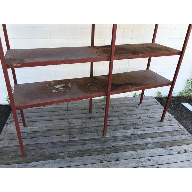 1950s Large Industrial Style Metal Workshop Shelf, 1950s For Sale - Image 5 of 11