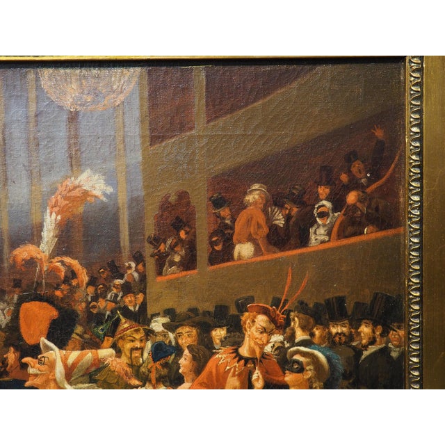 The Masquerade Ball, a 19th Century Oil on Canvas Painting in Giltwood Frame For Sale - Image 11 of 18