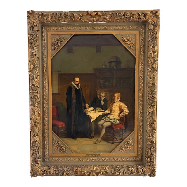 Late 19th Century Attributed to Jacob Taanman Oil Painting Leicester Oldenbarnevelt For Sale