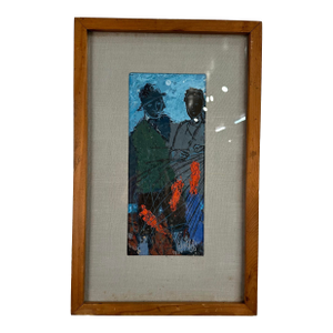 1959 Signed Oil Painting by Wolff Men With Fish Beautiful Colors