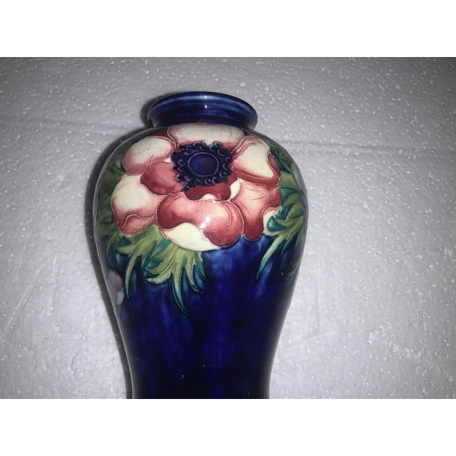 Vintage Moorcroft Pottery Vase “Anemone” Pattern For Sale - Image 4 of 11