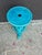 Stand out 19th Century French pedestal or plant stand crafted in terra cotta with an alluring blue glaze featuring three...