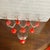 Transparent and Red Stemmed Glasses Set of 8 For Sale - Image 4 of 7