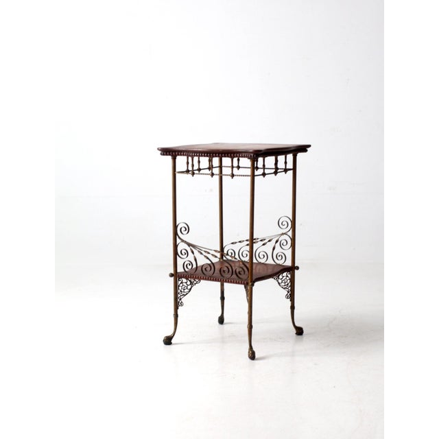 Wood Antique Victorian Side Table For Sale - Image 7 of 12