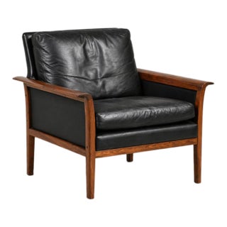 1960s Knut Saeter Black and Rosewood Lounge Chair For Sale