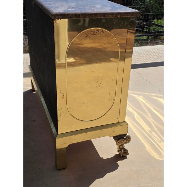 1980s Brass Clad Dresser With Marble Top by Harden Furniture Company For Sale - Image 5 of 18