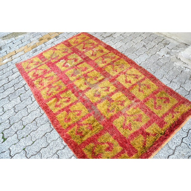 1960s 1960s Turkish Vintage Handmade Tülü Rug For Sale - Image 5 of 11