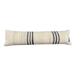 Turkish Hemp Pillow Cushion Natural Beige Black Cushion Cover 12x46 For Sale