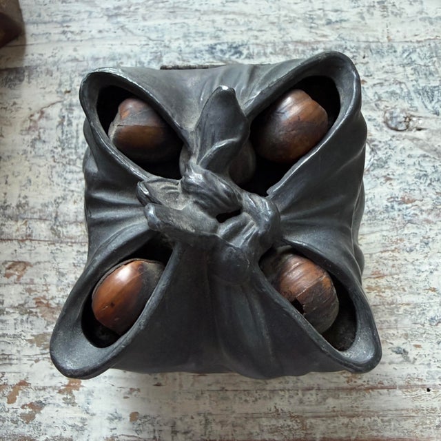 Antique Bronze Gathered Box W"nuts For Sale In Miami - Image 6 of 11