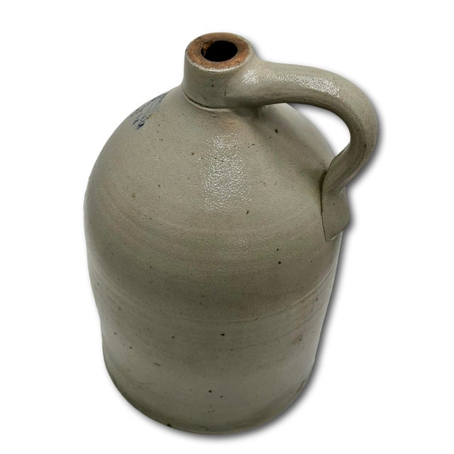 Excellent Antique American Blue Flower Decorated 2 Gallon Jug by New York Stoneware Company Fort Edwards - Circa Mid 1800s For Sale - Image 14 of 18
