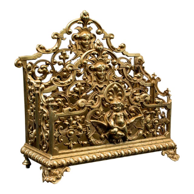 1900s Antique Victorian Italian Ornate Letter Rack For Sale