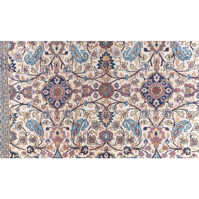 Authentic 1900s Persian Meshad Handmade Wool Rug For Sale - Image 9 of 9