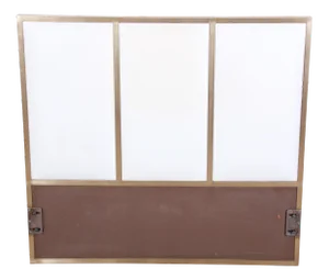 Paul McCobb for Calvin Furniture Brass and Naugahyde Twin Size Headboard