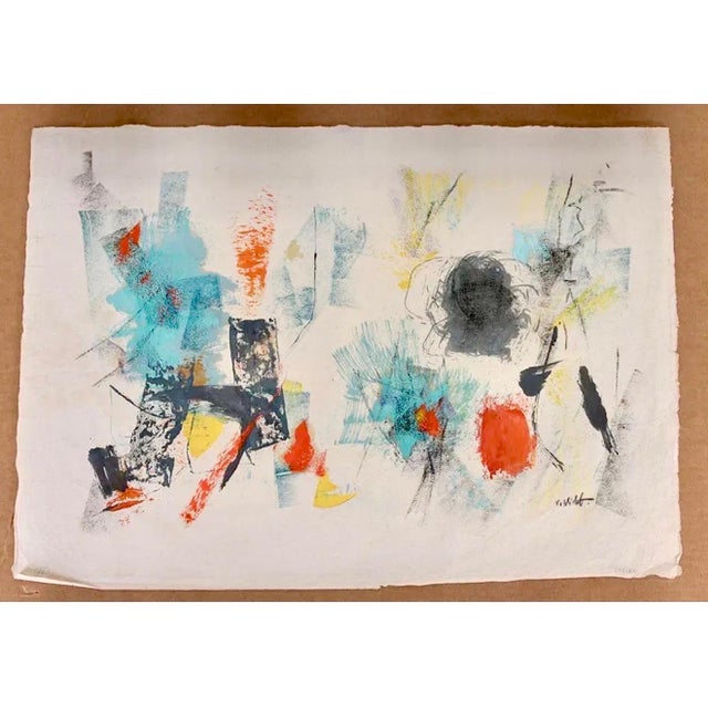 John Von Wicht, Abstract Expressionist Gouache Oil Painting on Paper John Von Wicht Wpa Artist For Sale In Miami - Image 6 of 7