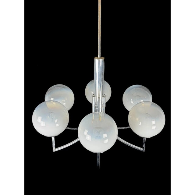 White Vintage Italian Chandelier in Murano Glass, 1960s For Sale - Image 8 of 14