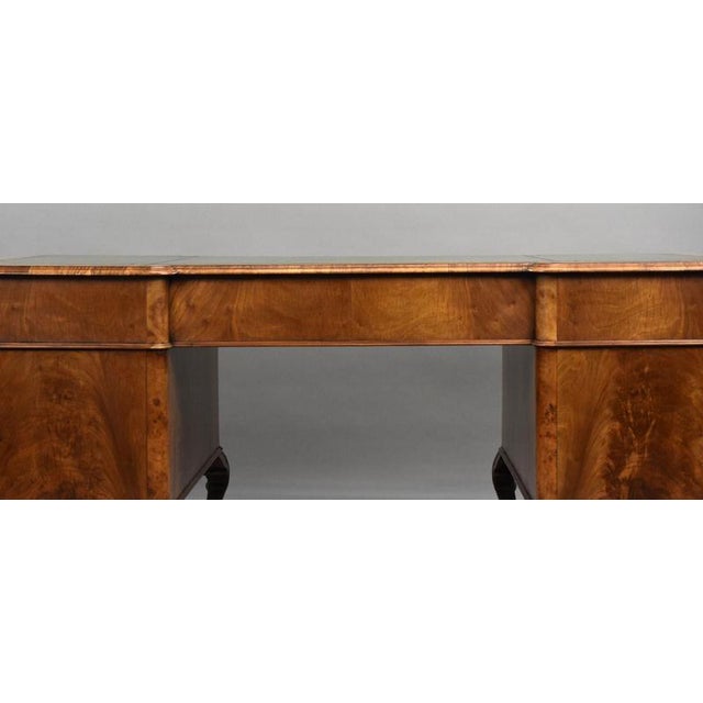 Vintage Figured Walnut Pedestal Desk, 1920 For Sale - Image 10 of 12
