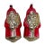 Christmas Pair of Antique German Mercury Glass Santa Claus Ornaments Holding Christmas Trees For Sale