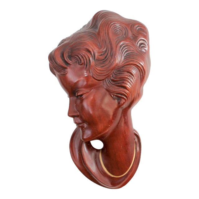 Vintage Female Figural Wall Hanging For Sale