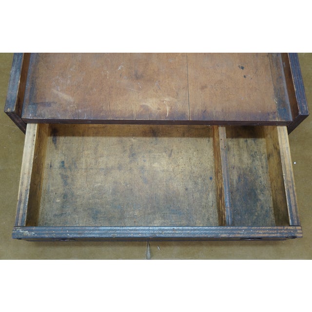 Antique Wooden Desk Drawer W Gallery Top & Brass Hardware 22" For Sale - Image 16 of 17