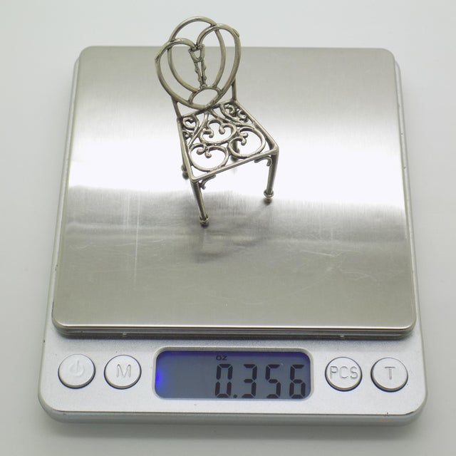 Vintage Italian Handmade Silver 800 Chair Figurine, Arezzo, 1970s For Sale - Image 10 of 12